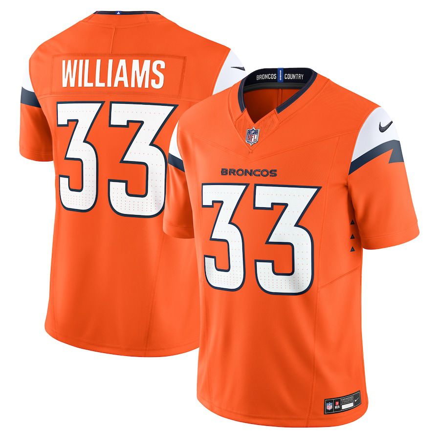 Men Denver Broncos #33 Javonte Williams Nike Orange Vapor F.U.S.E. Limited NFL Jersey->denver broncos->NFL Jersey